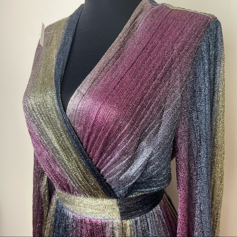 4SI3NNA Weila Long‎ Sleeve Wrap Minidressin Rainbow - Picture 5 of 16